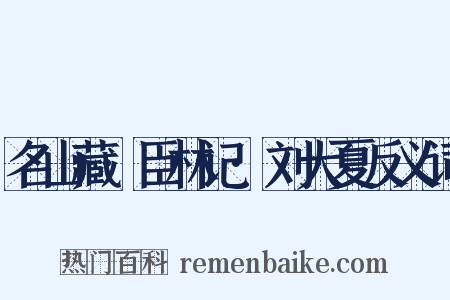 名山藏·臣林记·刘大夏反义词是什么意思的图片